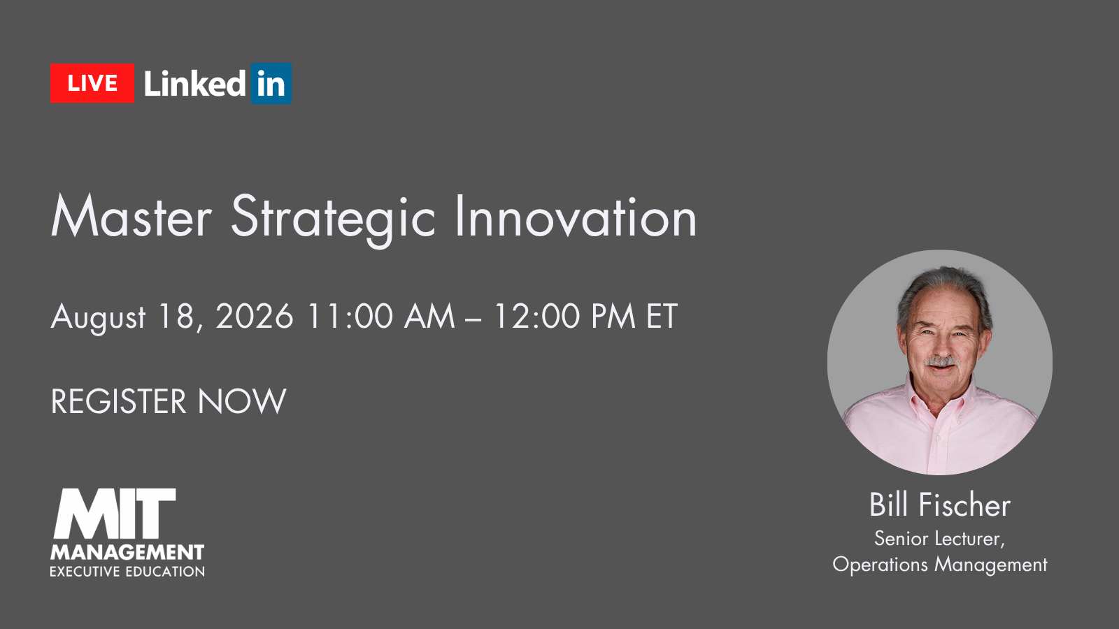 Master strategic innovation, August 18 2026 11am-12pm et, register now