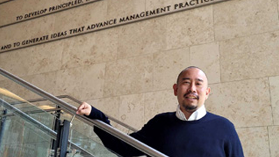 Terence Leong at MIT on the e62 stairs