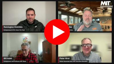 screenshot of four speakers on livestream