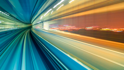 abstract high speed tunnel lights