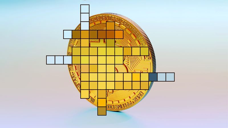 illustration of a coin with a crossword over it