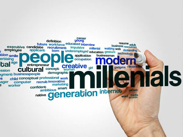 word cloud with millennials