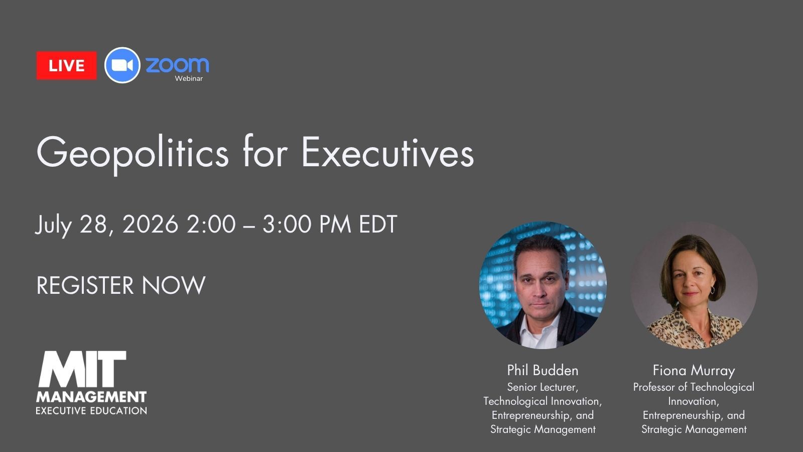 geopolitics for executives, july 28 2026 2-3pm edt, register now