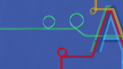 multicolor lines forming an A