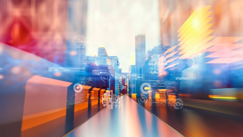 light moving very fast in a city