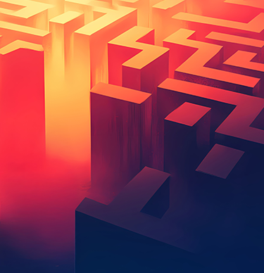 illustration of multicolored maze