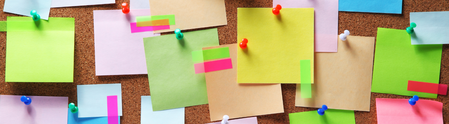 sticky notes on a wall