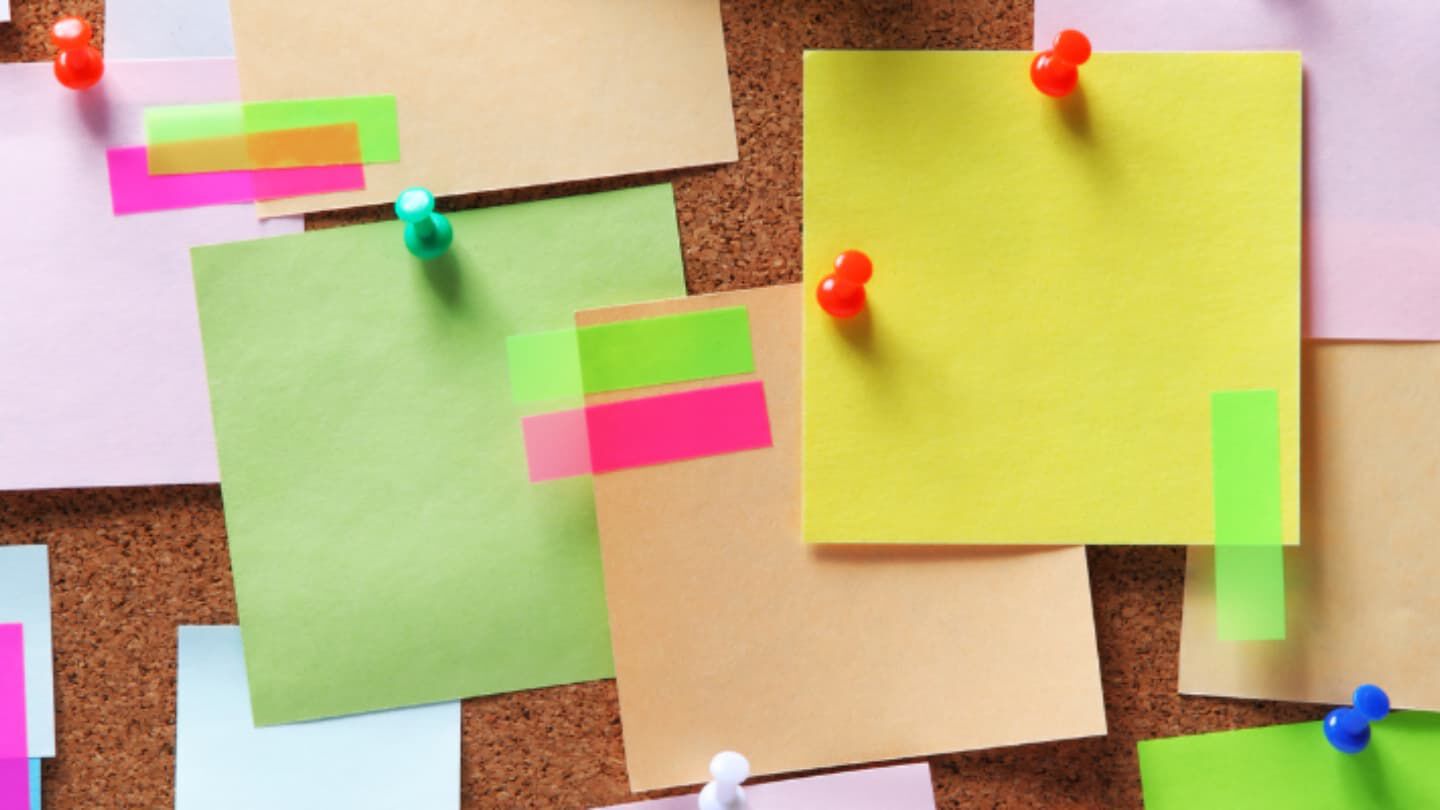 sticky notes on a wall