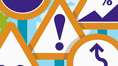 illustration of various overlapping warning signs