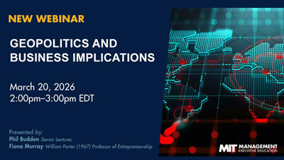 New webinar: Geopolitics and Business Implications - March 20 2026 at 2pm EDT - with Phil Budden and Fiona Murray