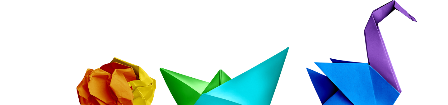various origami transforming into different shapes