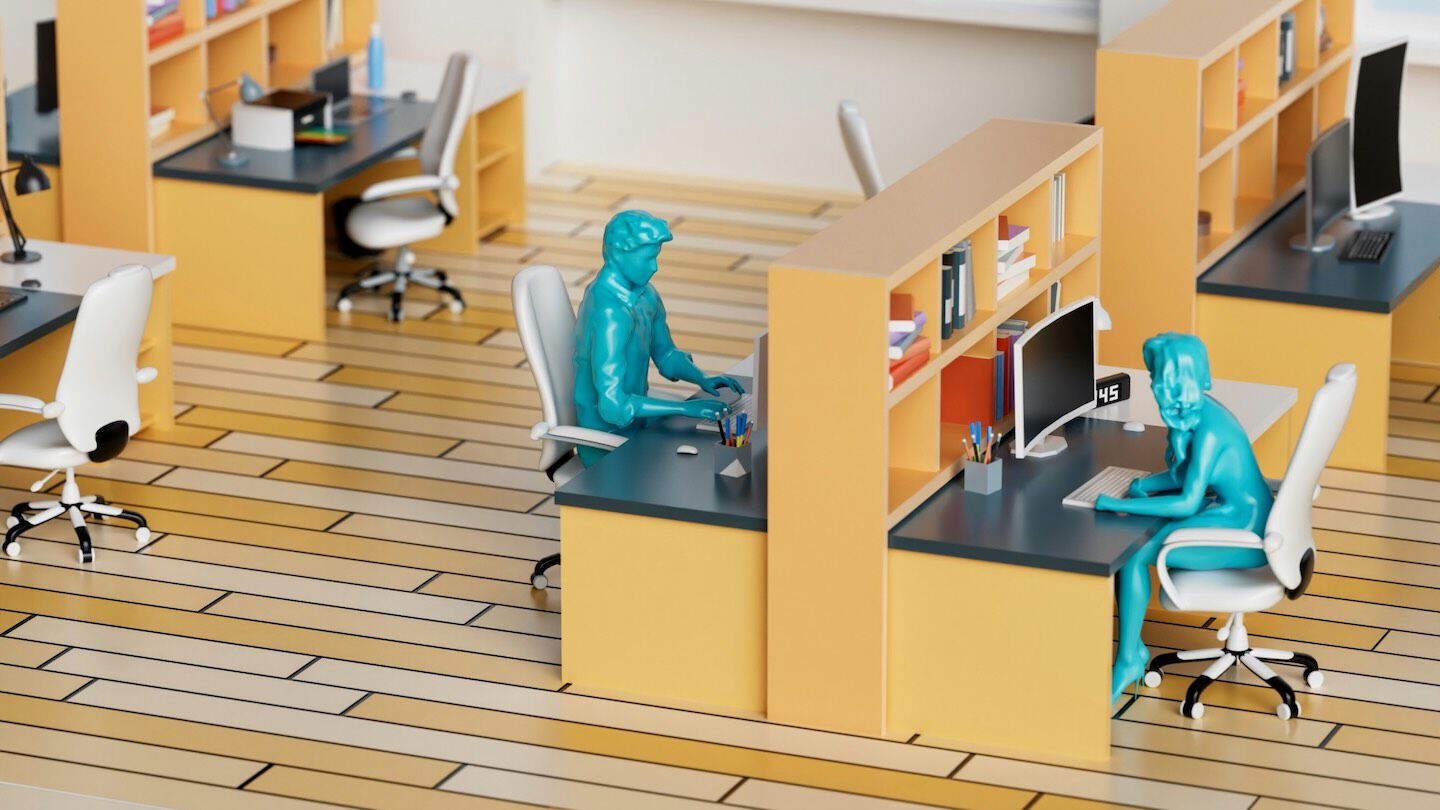 lego style office setup