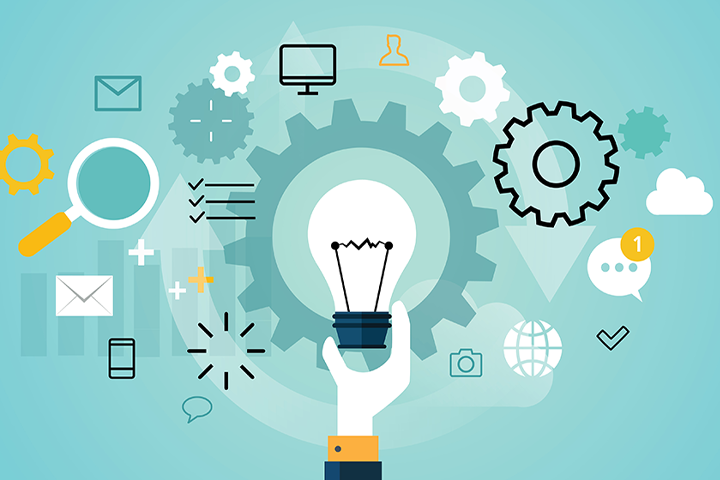 illustration of hand holding lightbulb