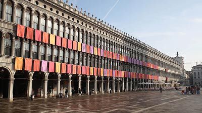 building with flags