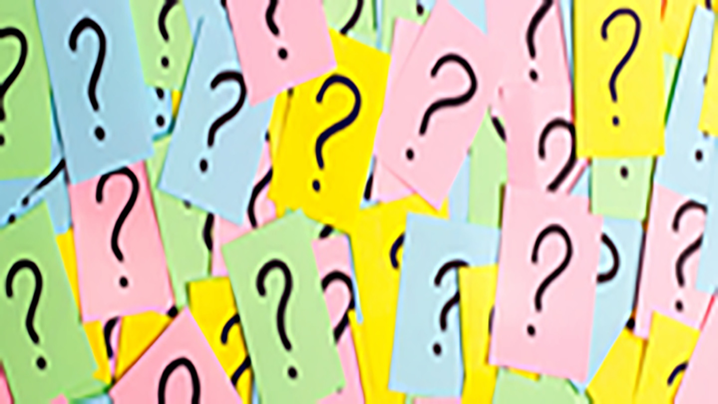 question marks on sticky notes