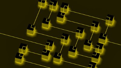 illustration of cubes linked together by lines