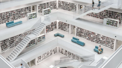 photo from inside a library