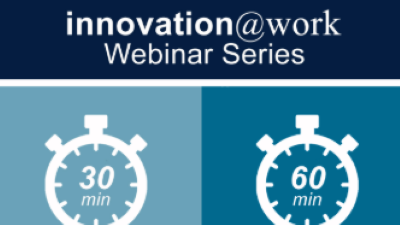 innovation@work webinar series card title. 30 min 60 min