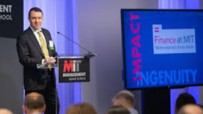 Leonid Kogan speaking on stage