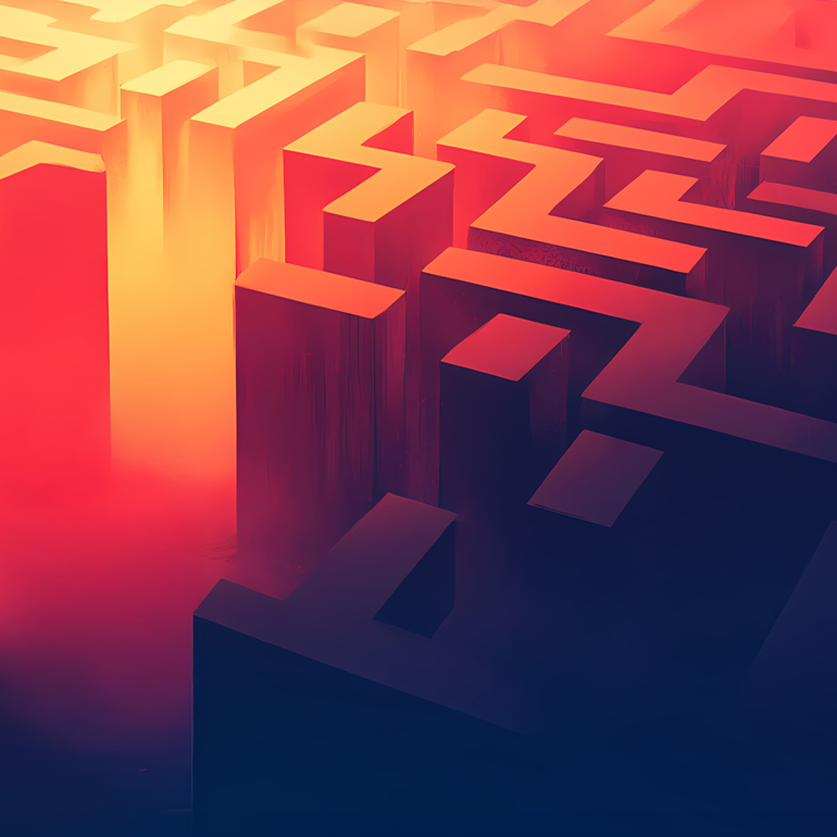 illustration of multicolored maze