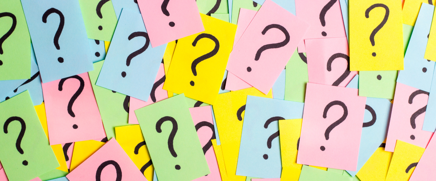 question marks on sticky notes