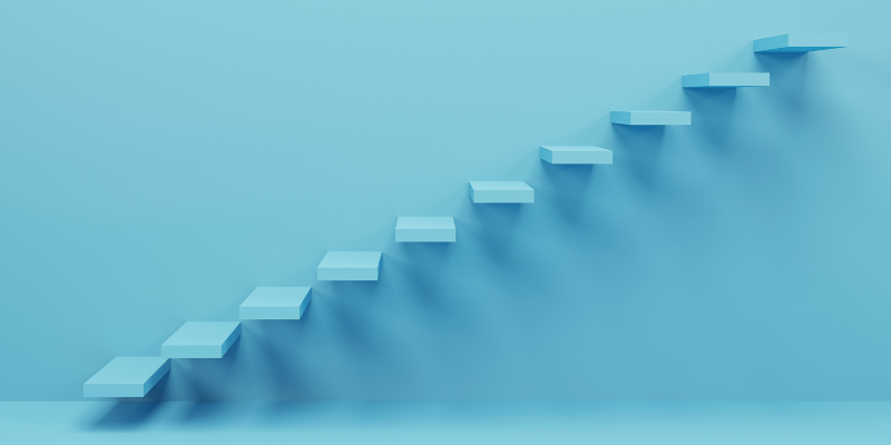 turqouise floating staircase