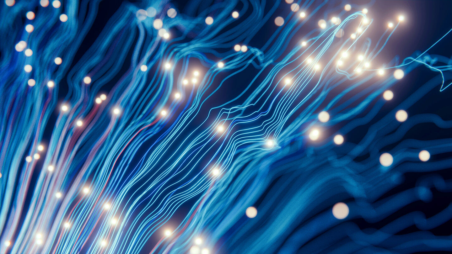image of optic fiber with light at the end