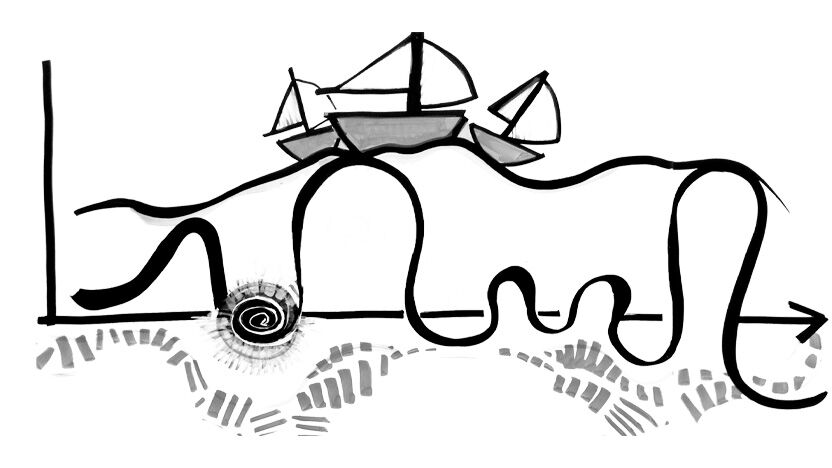 enlarged portion of a "rising tide lifts all boats"