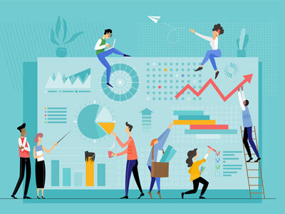 people working around charts
