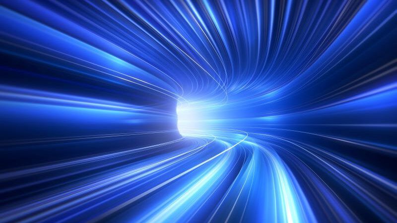 light moving very fast in a tunnel shape