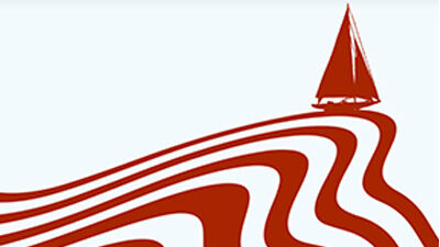 illustration of a sailboat on a wave