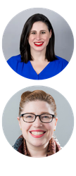 head shots of Alex Donovan Shockley and Molly Schneider