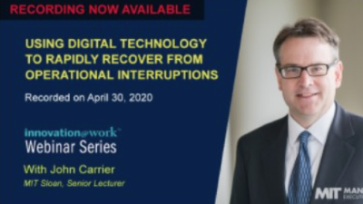 webinar title slide: Using Digital Technology to Rapidly Recover from Operational Interruptions