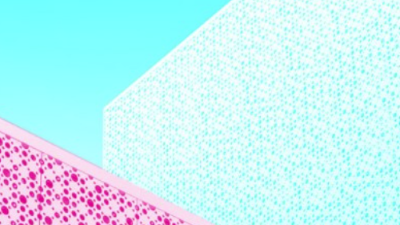 blue and pink shapes