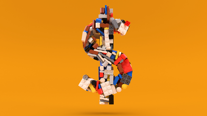 Dollar sign built out of LEGOs. image number null