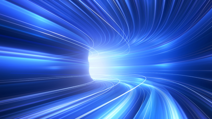  Glowing, blue, blurred streaks of light. image number null
