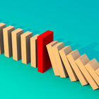 Blocks falling like dominos.