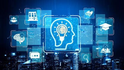 artificial intelligence education human head digital icons image number null