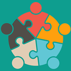 Puzzle pieces fitting together to form a circle.