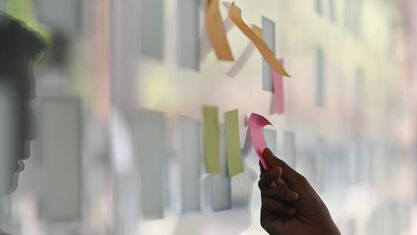 post it notes on a white board image number null