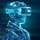 Digitized person wearing a VR headset.