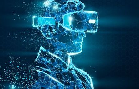 Digitized person wearing a VR headset.