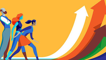 Arrows pointing upward with people moving towards them. image number null