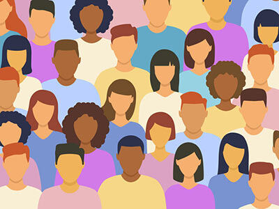 Clipart image of diverse group of people. image number null