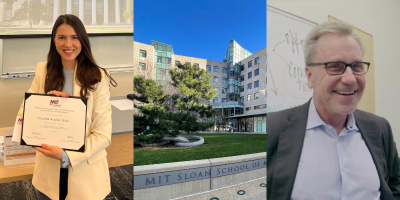 Giovanna receives her certificate, MIT school, John Davis