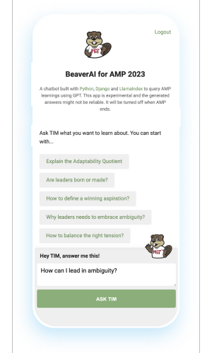 iPhone app used for the AMP course