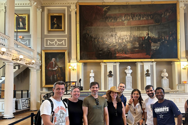 GEA cohort socializing at a museum