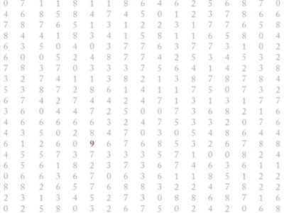 slide filled with numbers except all numbers except the number 9 are grayed out/less opaque and the 9 is also a brighter color