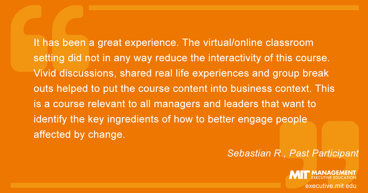 Testimonial from past participant Sebastian R.