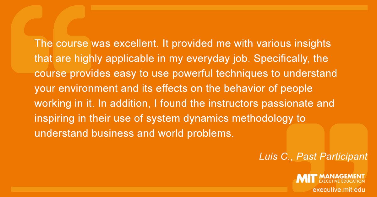 Testimonial from past course participant Luis C.